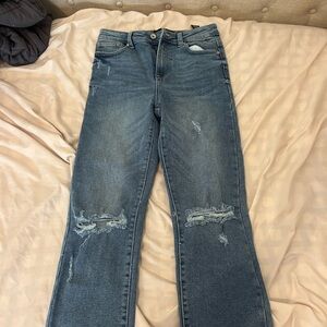 Kendall & Kylie Light Blue Distressed Straight Leg Jeans